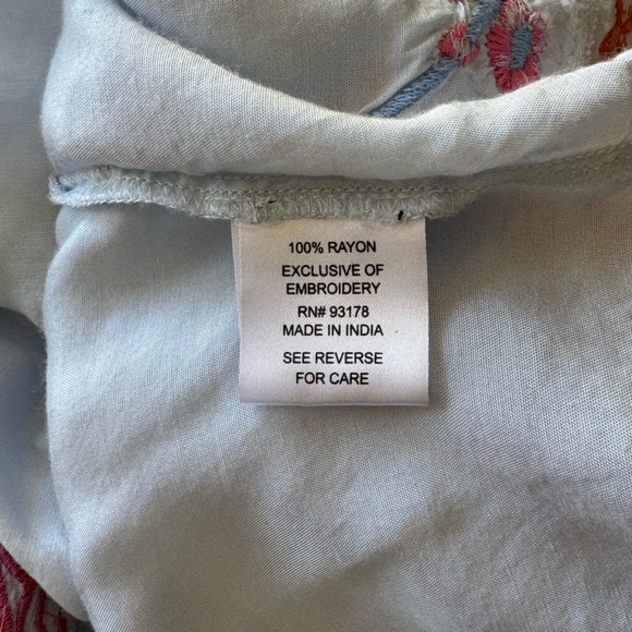 Curations Pastel Blue Embroidered Floral Kimono Size M/L Summer Beach Boho - Picture 7 of 15